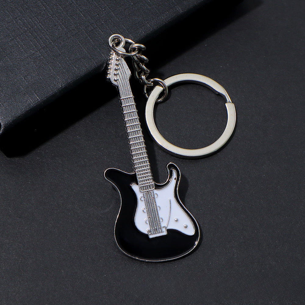 Wholesale Metal Guitar Music Festival Musical Instrument Creative Pendant Metal Paint Keychains ACC-KC-KaWu006