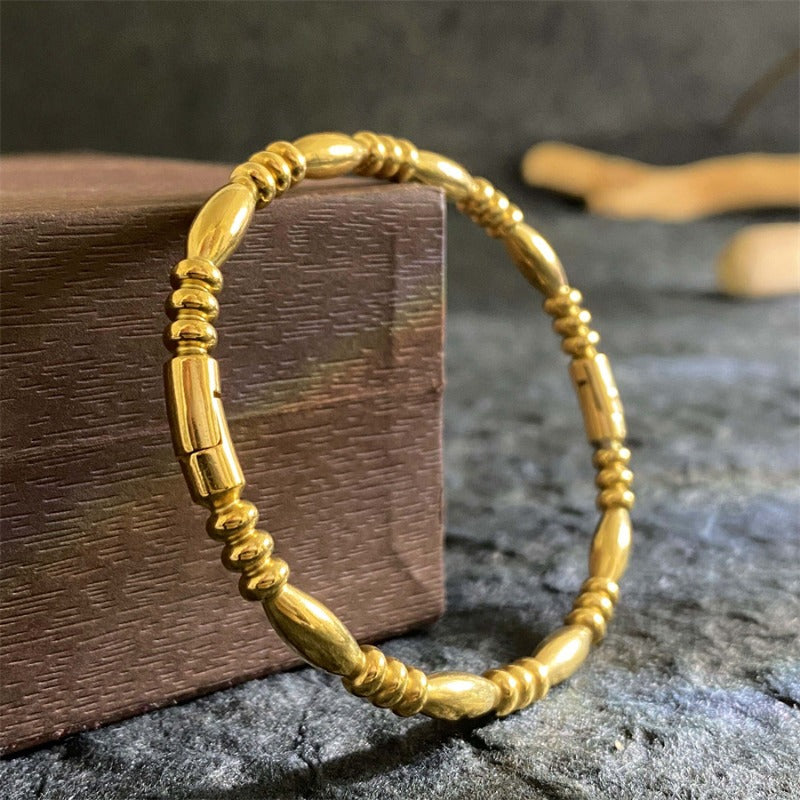 Wholesale Titanium Steel Personality Simple Round Bead Bracelet ACC-BT-YuXun006