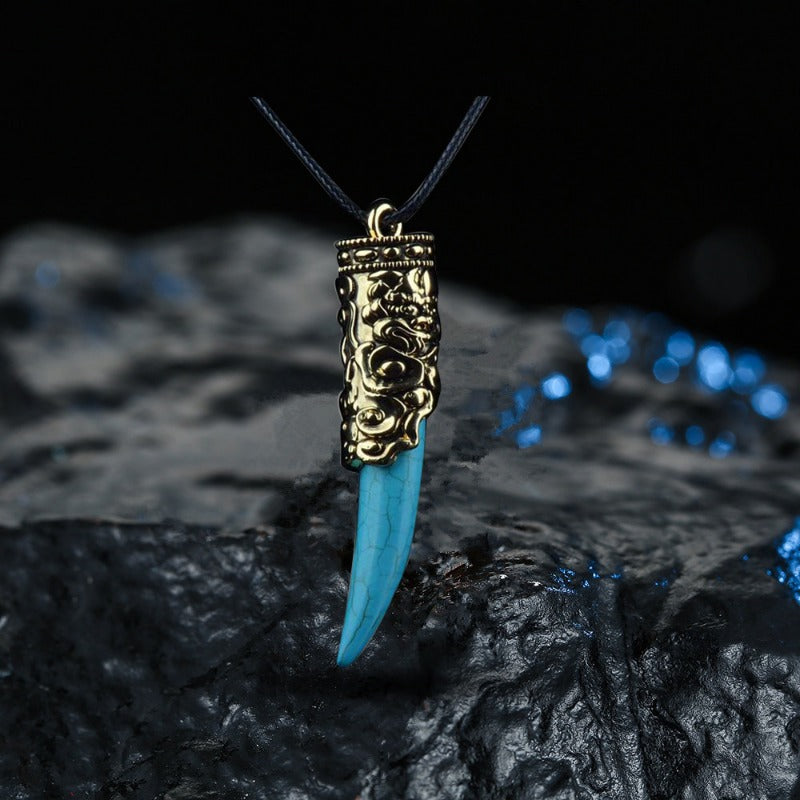 Wholesale Bohemian Turquoise Touching Gold Talisman Necklace ACC-NE-MiYi003