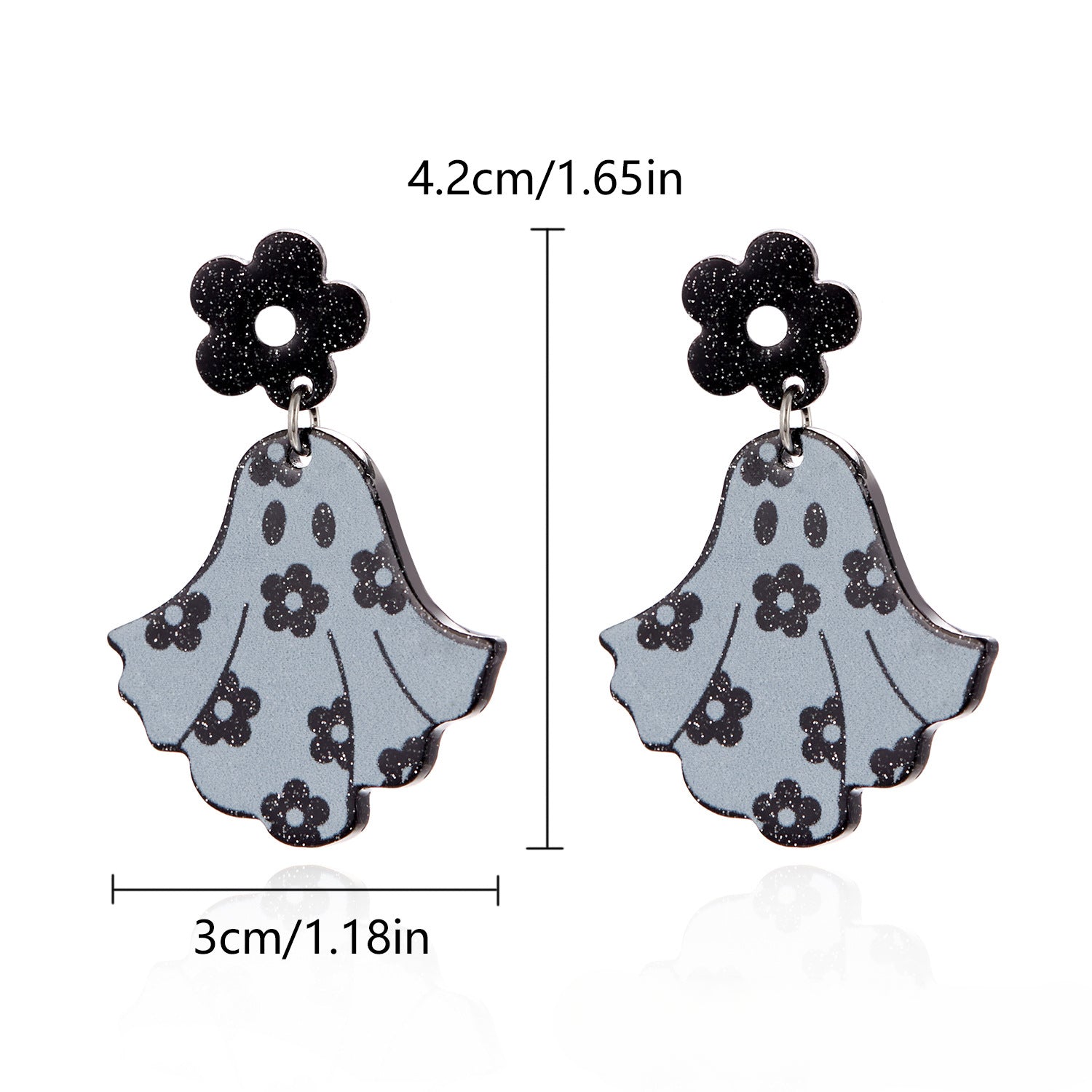 Wholesale Halloween Acrylic Plate Cartoon Castle Ghost Earrings ACC-ES-FanYou005