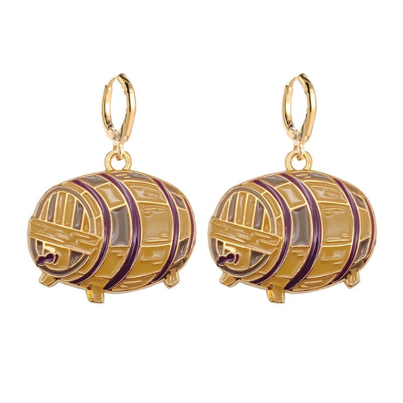 Wholesale Mardi Gras Beer Bottle Wine Glass Alloy Earrings ACC-ES-ChenY097