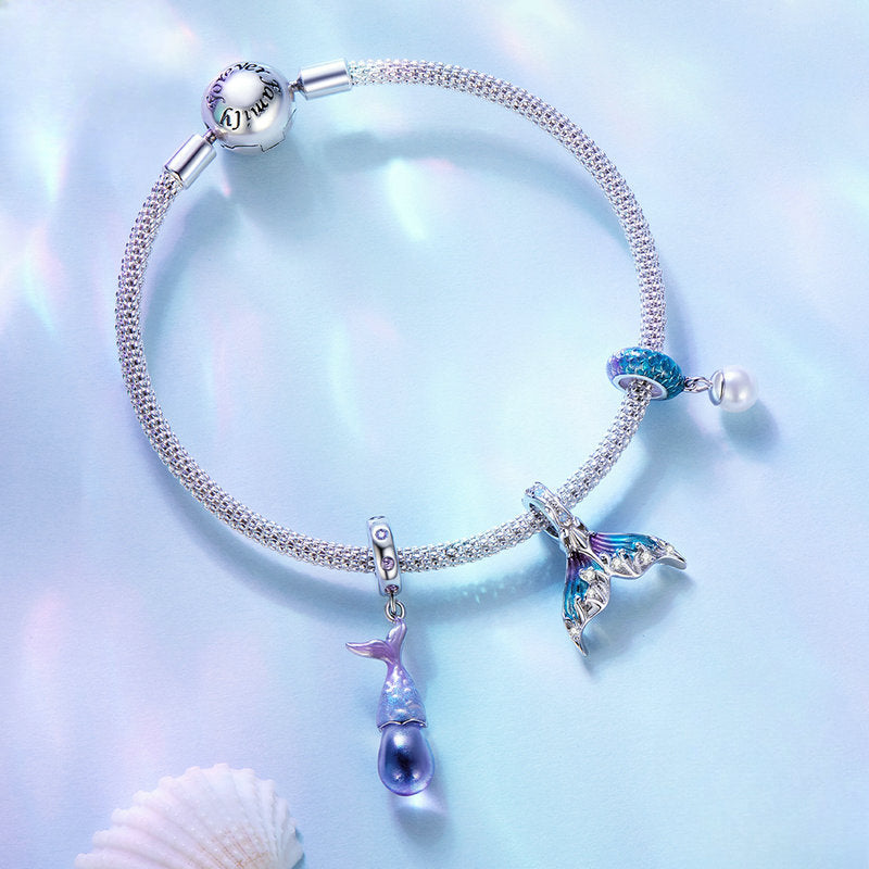 Wholesale Ocean Series Mermaid Tail Diy Pendant Accessories S925 Sterling Silver Beads Charms ACC-CHS-YinZhiyun006