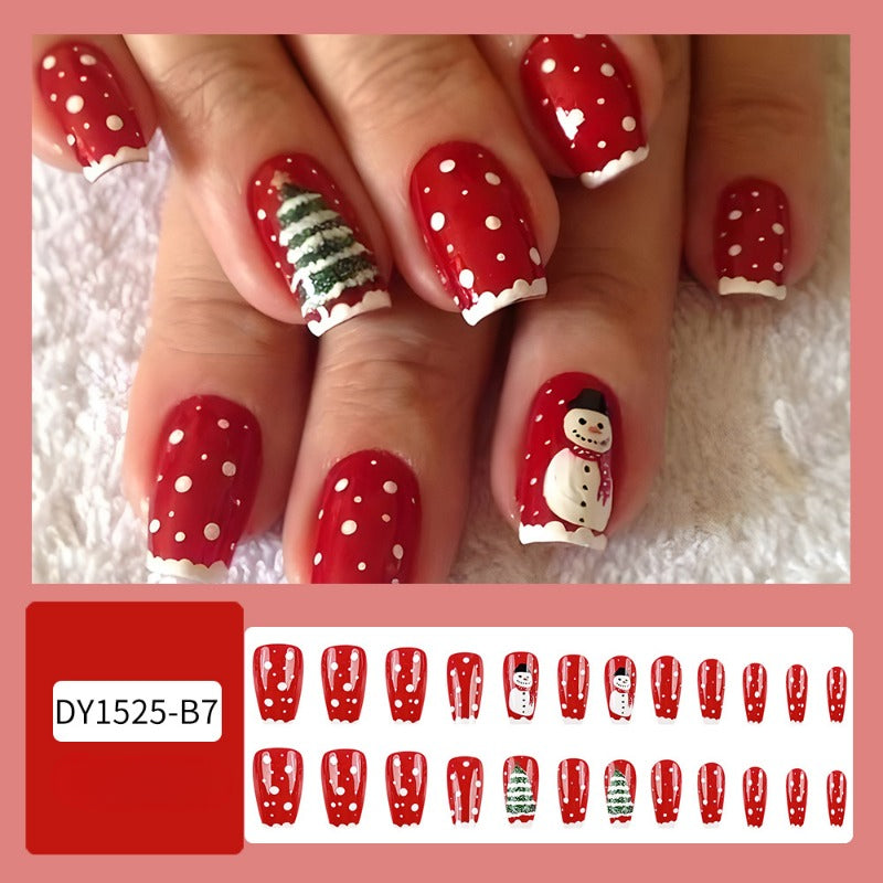 Wholesale 24 Pieces/box Christmas Snowman Nails Kits Nail Stickers ACC-NS-QXJ040
