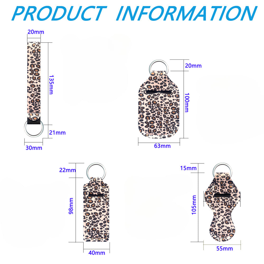 Wholesale Cow Print Leopard Print Lipstick Case Wrist Strap Keychain Set ACC-KC-XinY001