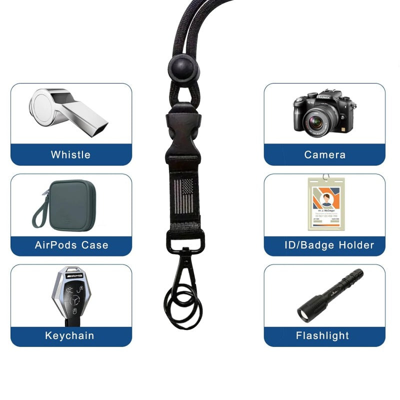 Wholesale American Flag Banner Mountaineering Outdoor Lanyard Keychain ACC-KC-QiDing017