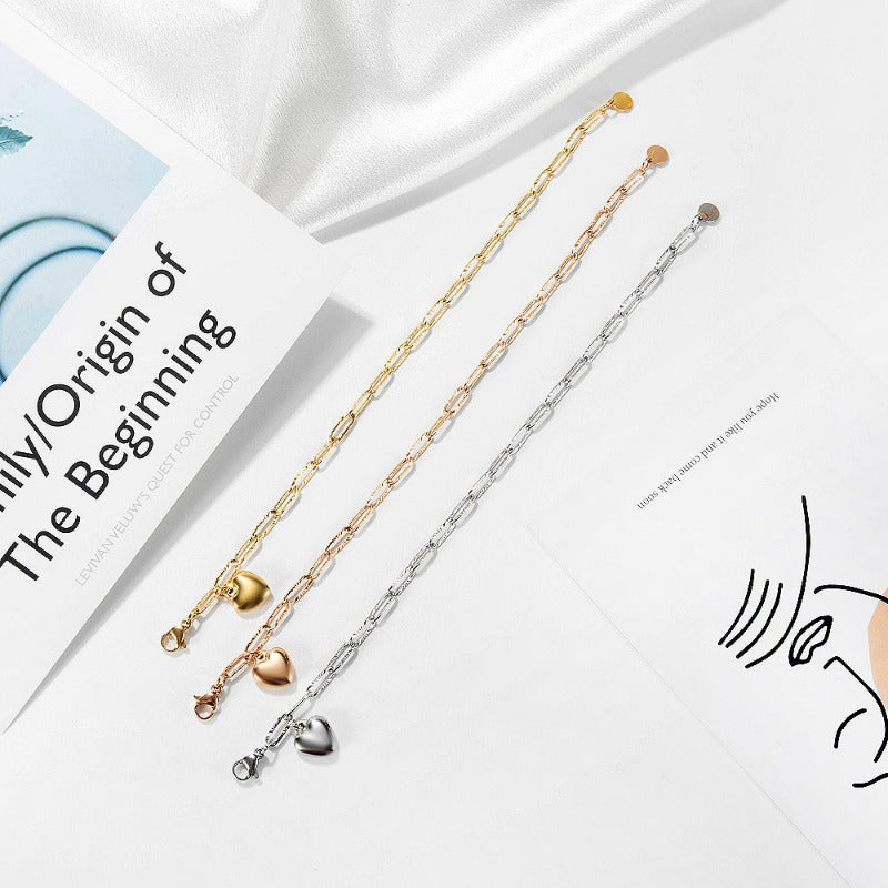 Wholesale Heart Pendant Stainless Steel Bracelets ACC-BT-OPK002