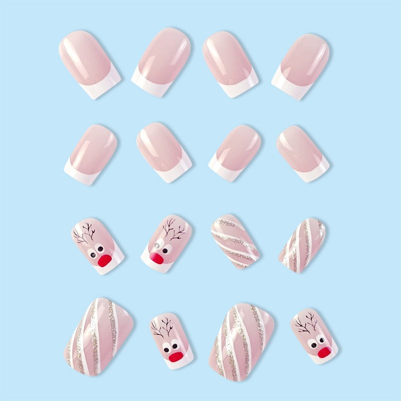 Wholesale 24 Pieces/box Christmas Elk Nails Kits Nail Stickers ACC-NS-QXJ020