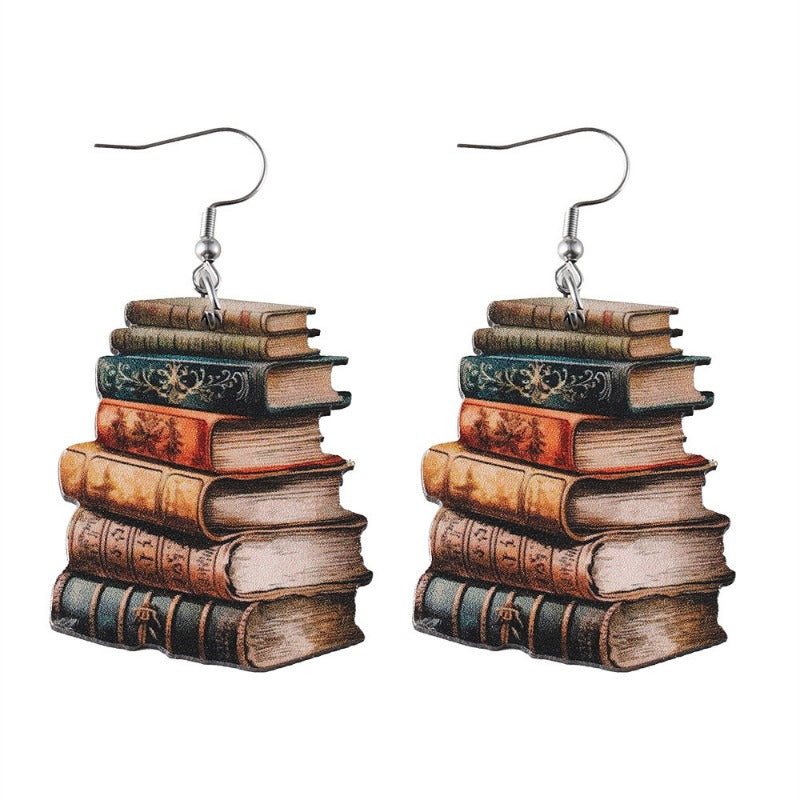 Wholesale Back To School Season Graduation Season Book Pendant Earrings ACC-ES-ChuLian118