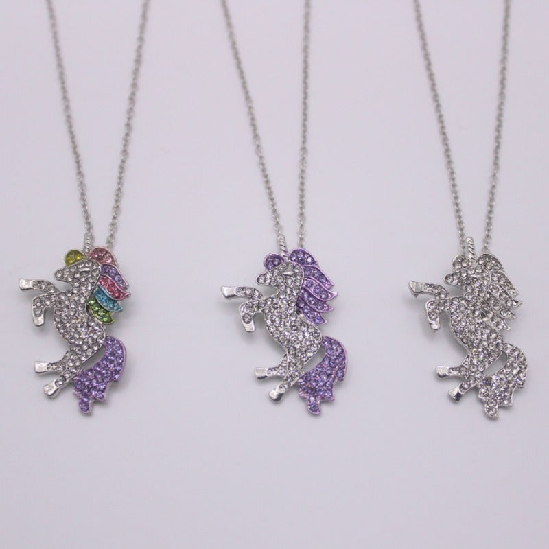Wholesale Pegasus Necklace Micro Diamond Unicorn Pendant Sweater Chain ACC-NE-LvPai002