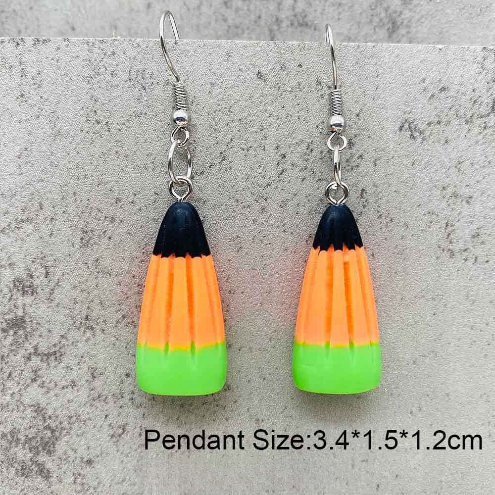 Wholesale Thanksgiving Halloween Colorful Three-Dimensional Corn Candy Pendant Earrings ACC-ES-ChenY073