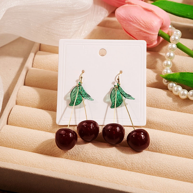 Wholesale Cute Fruit Cherry Earrings ACC-ES-MDD091