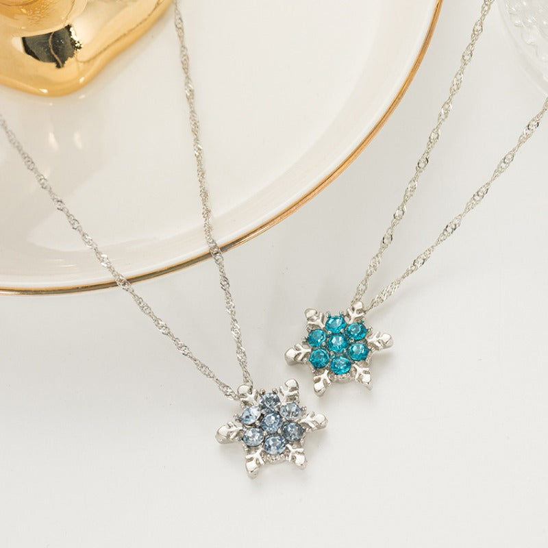 Wholesale Zircon Christmas Snowflake Necklaces ACC-NE-HaoYun003