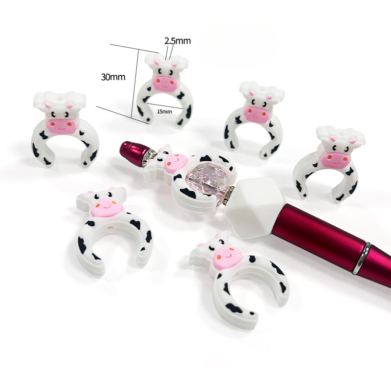 Wholesale 50pcs 15mm Cow Silicone Focus Beads DIY Beading Accessories Focal Beads ACC-BDS-JIaHao007