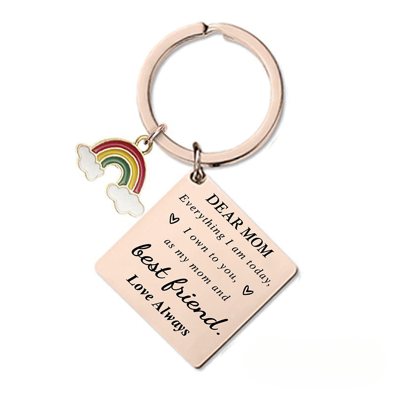 Wholesale Mother's Day Gift Metal Square Keychain ACC-KC-Ganggu007