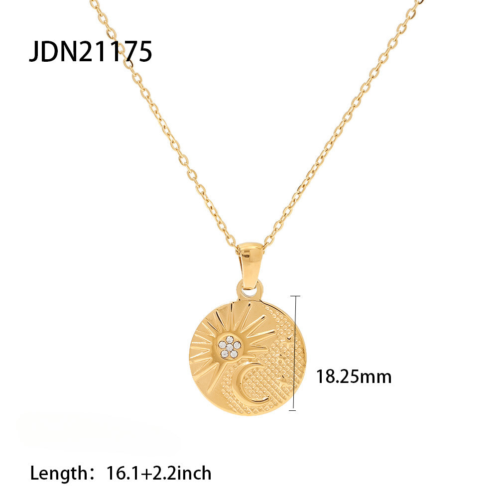 Wholesale Vintage Stainless Steel Mother of Pearl Heart Necklace ACC-NE-WanXing001