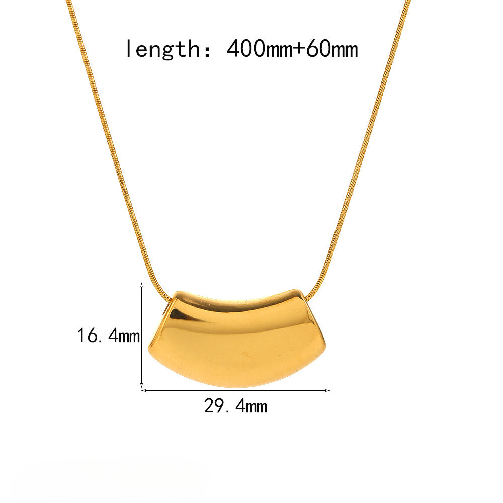Wholesale Geometric Curved 18K Gold Stainless Steel Necklaces ACC-NE-LiQuan001