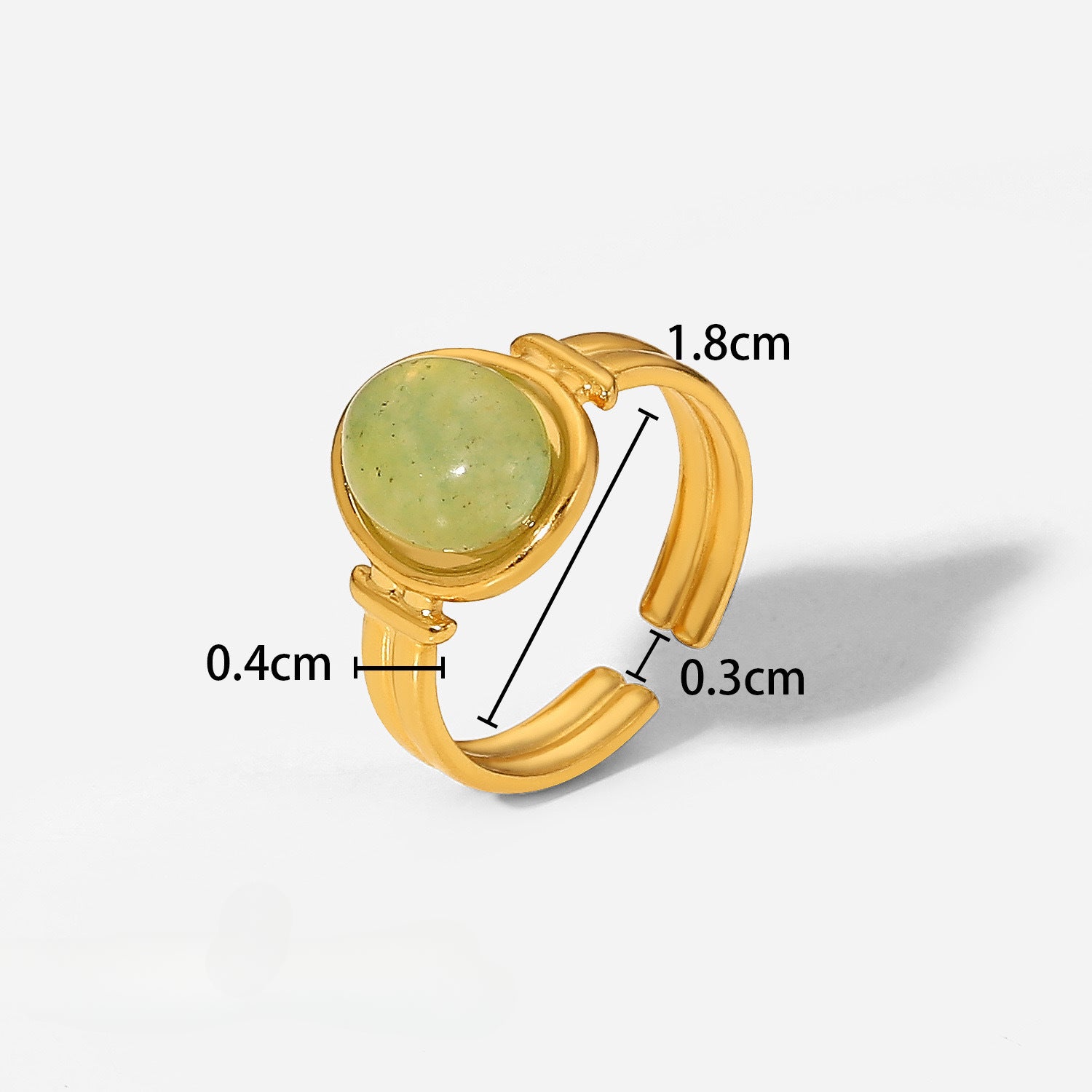 Wholesale Vintage Stainless Steel Ring 18k Gold Plated Natural Stone Rings ACC-RS-MuC003