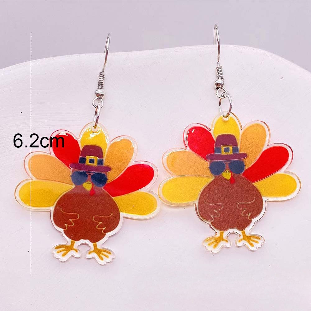 Wholesale Thanksgiving Turkey Acrylic Earrings ACC-ES-ChenY057