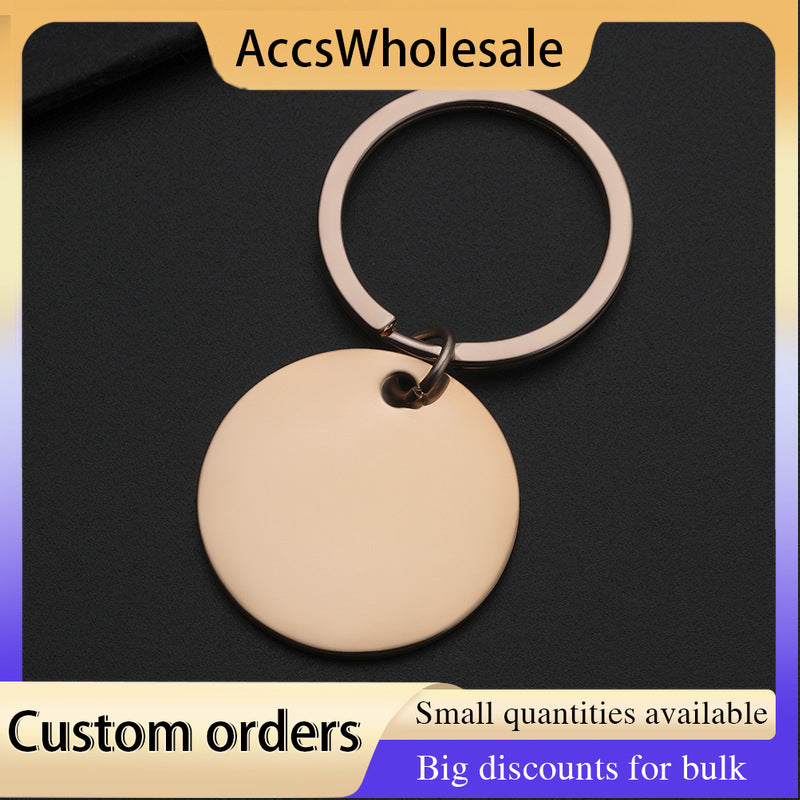 Custom Keychains with Laser Engraved Text or Logo - Multicolor Medal Metal Keychains