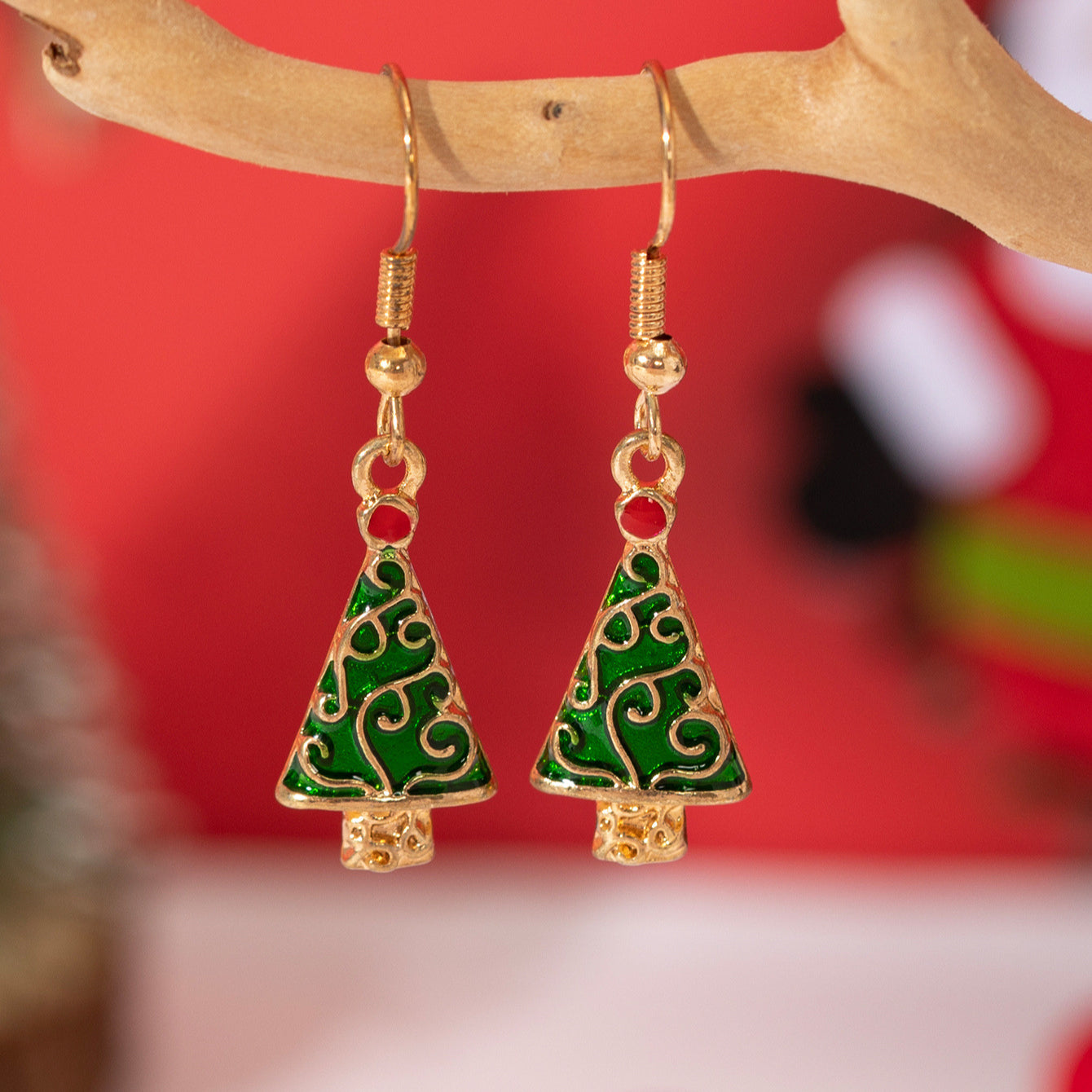 Wholesale Christmas Alloy Oil Drop Earrings ACC-ES-Xunru001