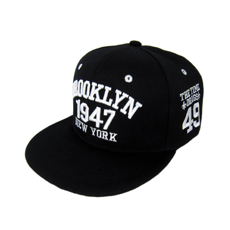 Wholesale Sun Hat Peaked Cap Black Flat Brim Baseball Cap ACC-HT-Huic009
