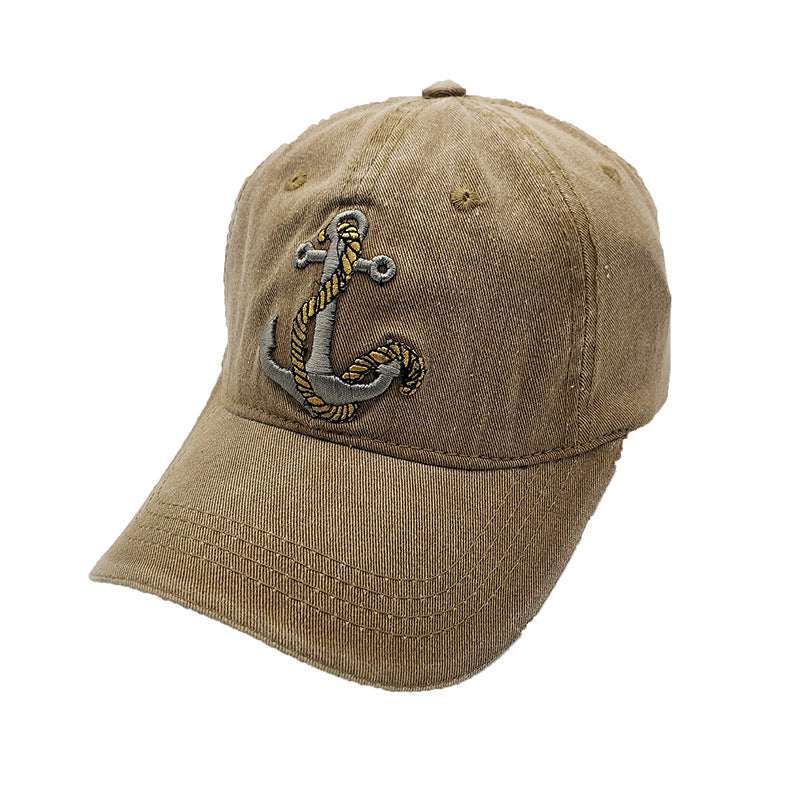 Wholesale  Washed Anchor Hat Old Letter Baseball Cap