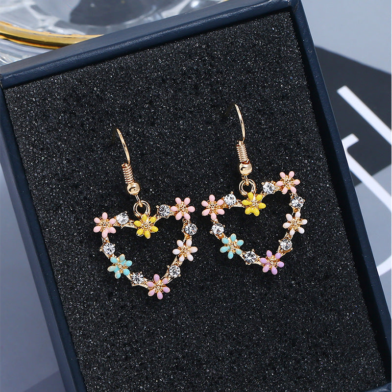 Wholesale Hollow Heart Necklace Set Oil Drop Small Daisy Flower Earrings Necklace ACC-NE-KaiQing011