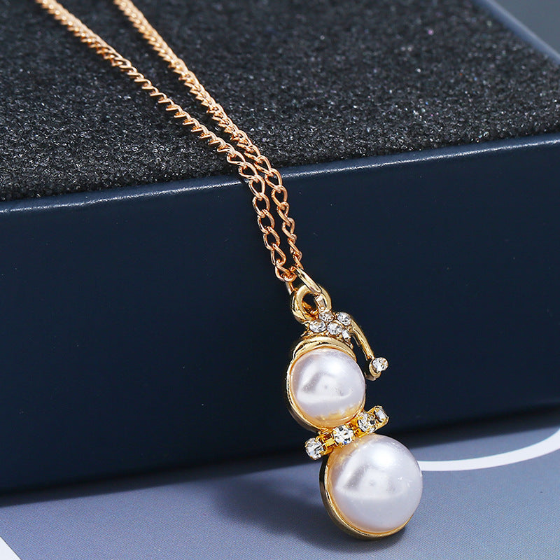 Wholesale Cute Cartoon Colorful Christmas Snowman Earrings Necklace Set ACC-NE-KaiQing006