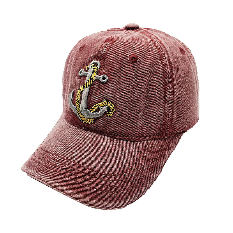 Wholesale  Washed Anchor Hat Old Letter Baseball Cap