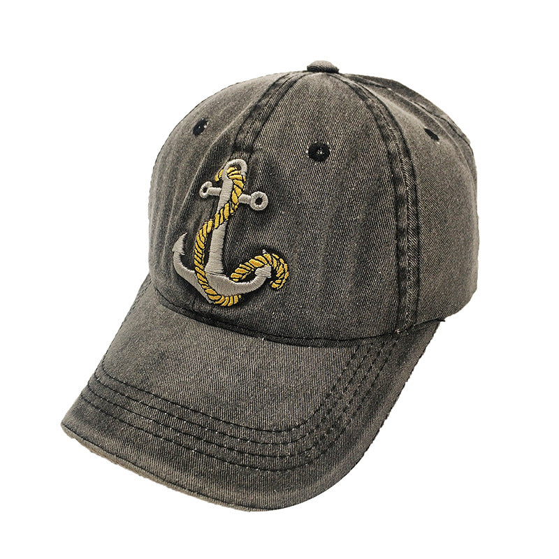 Wholesale  Washed Anchor Hat Old Letter Baseball Cap
