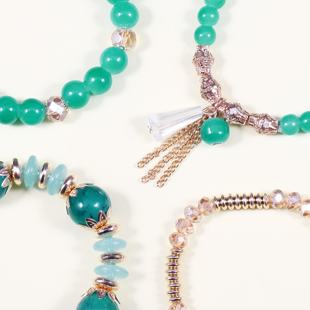 Wholesale Boho Bracelet Tassel Stained Glass Bohemian ACC-BT-XinY001