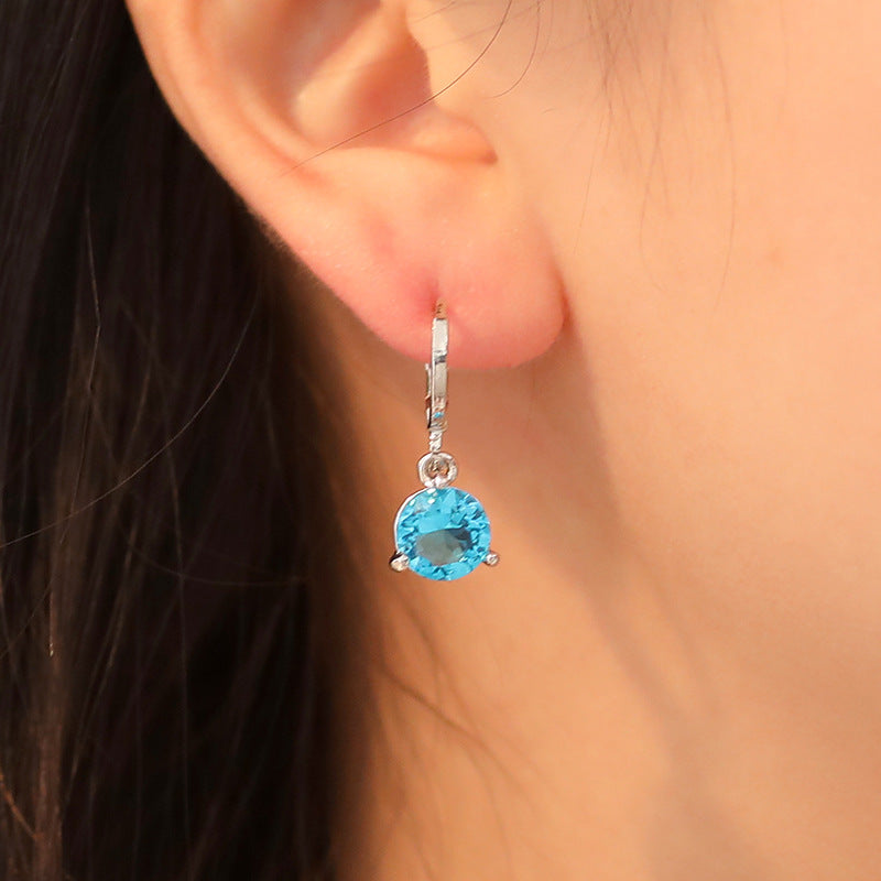 Wholesale Round Zircon Necklace Earrings Set ACC-NE-QW001