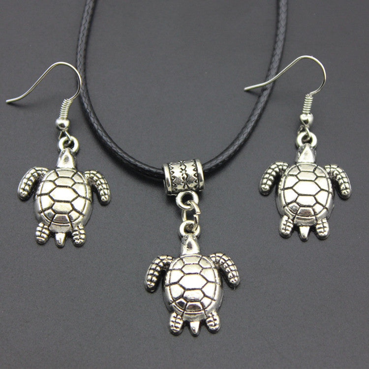 Wholesale Turtle Necklace Earrings Zinc Alloy Jewelry Set ACC-NE-HanQian004