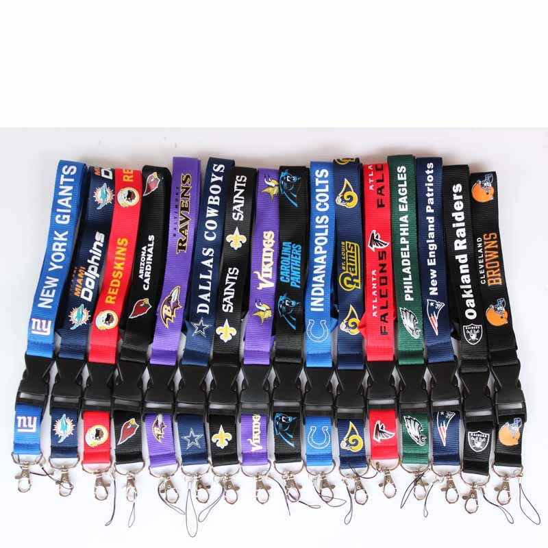 Wholesale Football Team Lanyard Keychain