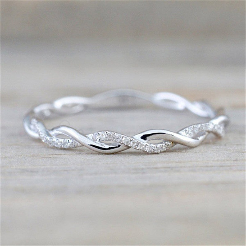 Wholesale Diamond Twist Metal Ring