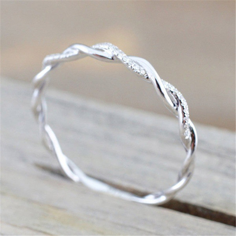 Wholesale Diamond Twist Metal Ring