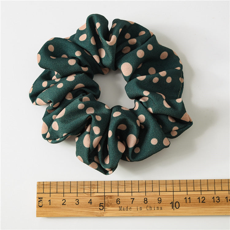 Wholesale 12pcs Hot Printed Colorful Polka Dot Large Intestine Hair Bands Hair Scrunchies ACC-HS-SanTai013
