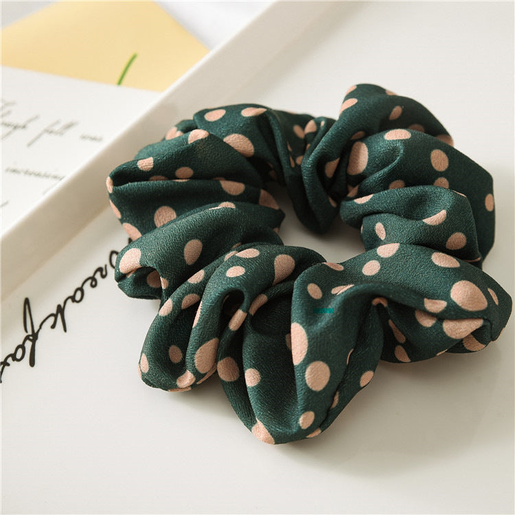 Wholesale 12pcs Hot Printed Colorful Polka Dot Large Intestine Hair Bands Hair Scrunchies ACC-HS-SanTai013