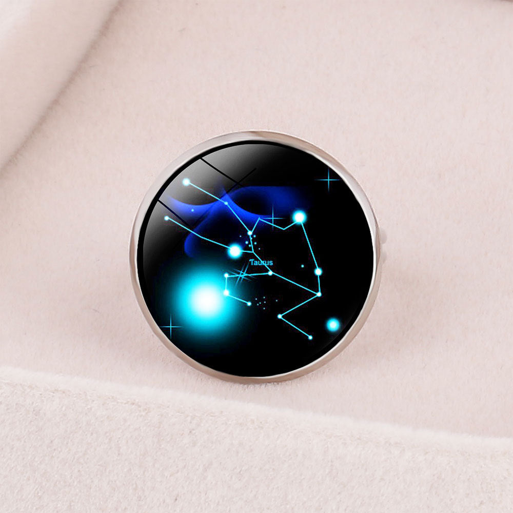 Wholesale  twelve constellation open adjustable ring