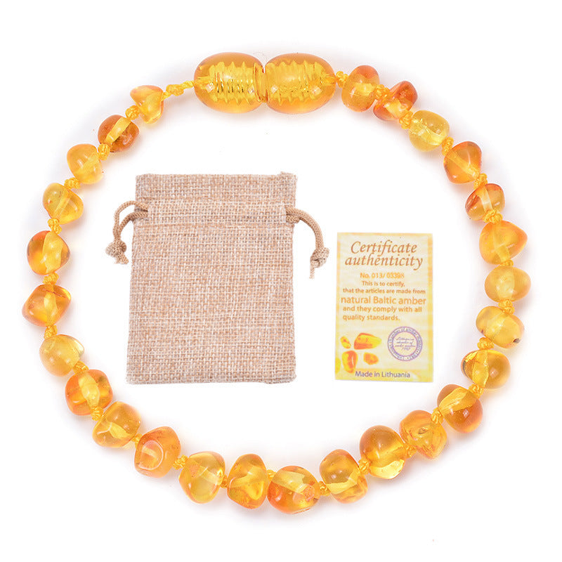 Wholesale Natural Amber Baby Bracelet ACC-BT-Duoy004