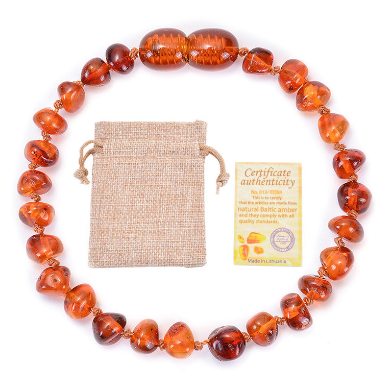 Wholesale Natural Amber Baby Bracelet ACC-BT-Duoy004