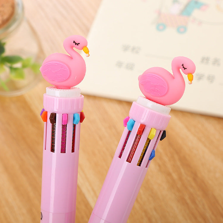 Wholesale ten color cartoon color graffiti pen press plastic ballpoint pen ACC-PN-Liuj005