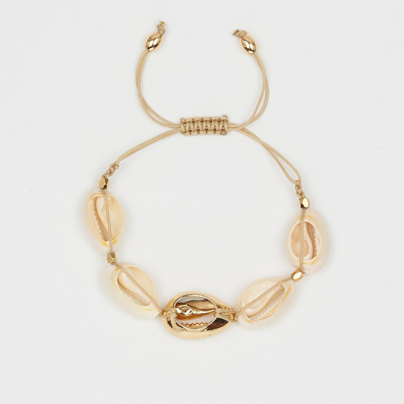 Wholesale Gold Shell Braided Adjustable Bracelet