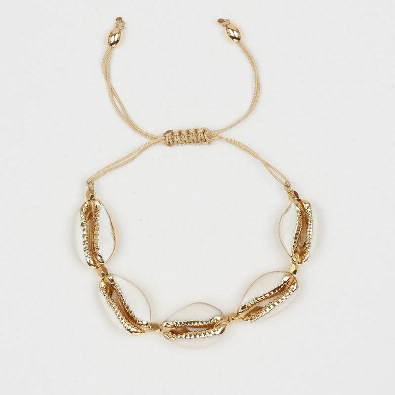 Wholesale Gold Shell Braided Adjustable Bracelet