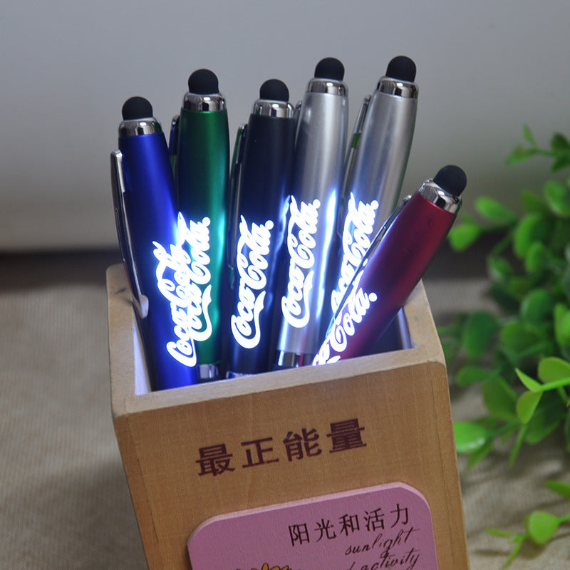 Wholesale Creative led touch screen light box ballpoint pen