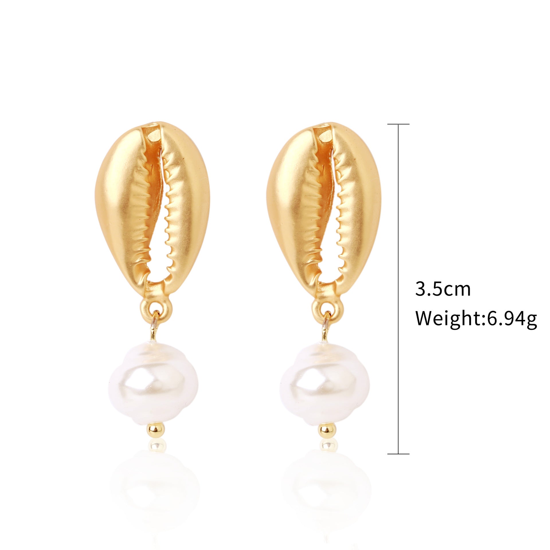Wholesale European and American Cross-border Bohemian Ins Marine Jewelry Pearl Shell Earrings Alloy Natural Summer Shell Earrings