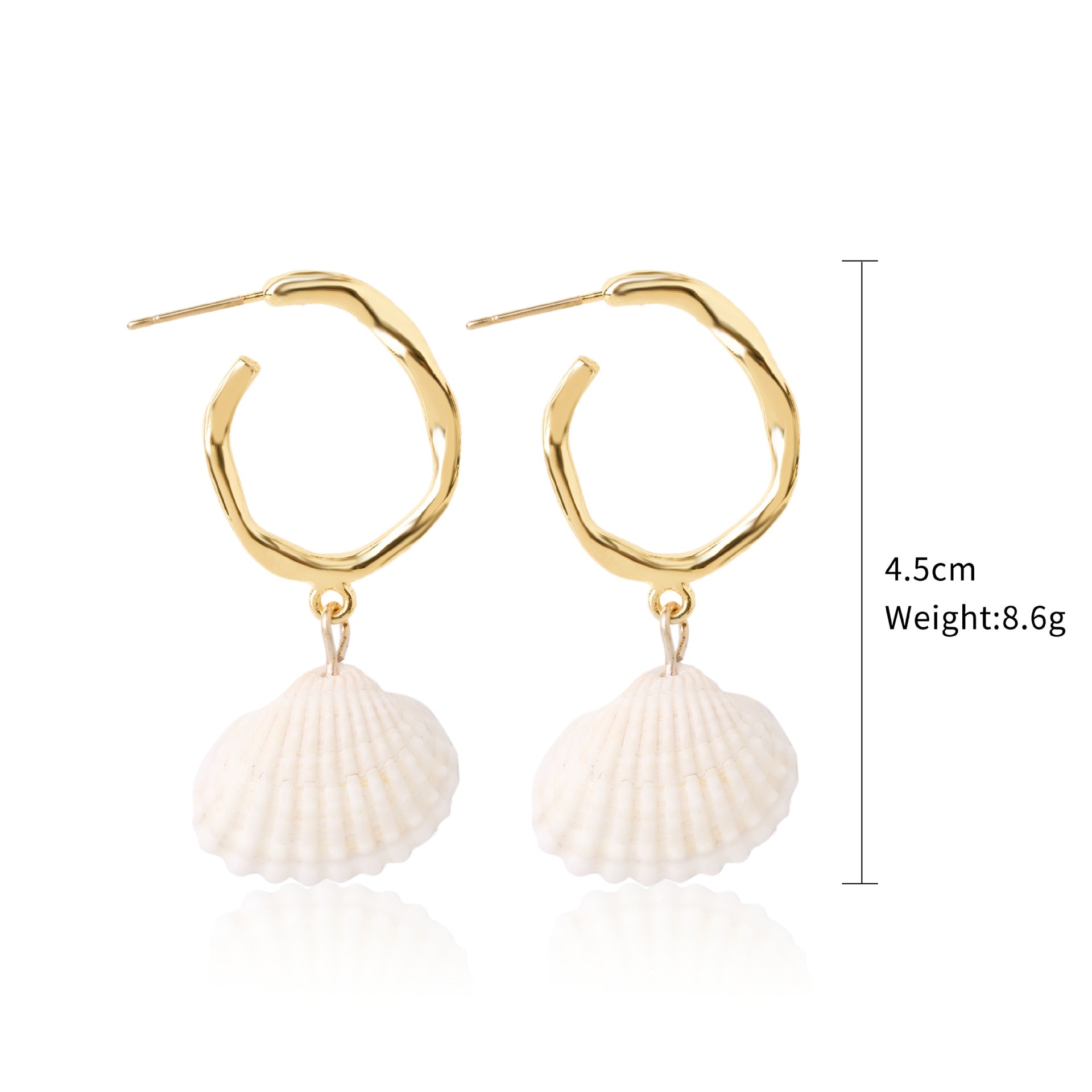 Wholesale European and American Cross-border Bohemian Ins Marine Jewelry Pearl Shell Earrings Alloy Natural Summer Shell Earrings