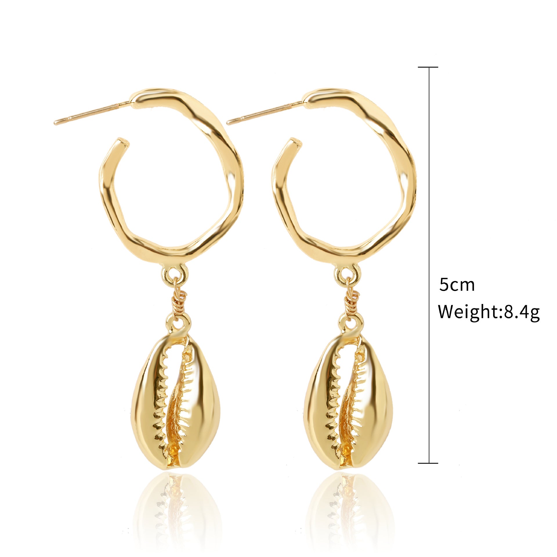 Wholesale European and American Cross-border Bohemian Ins Marine Jewelry Pearl Shell Earrings Alloy Natural Summer Shell Earrings