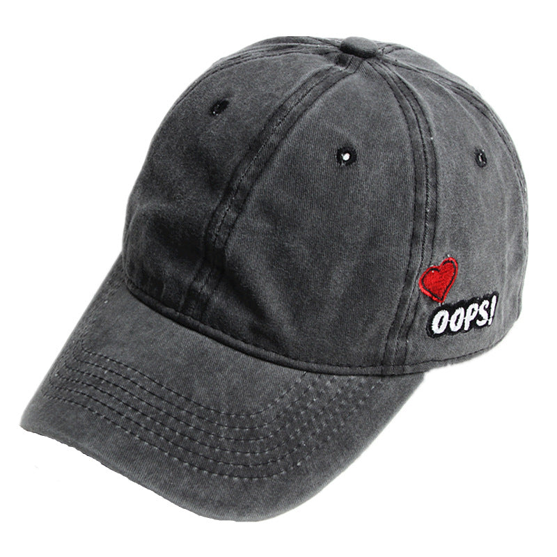 Wholesale Distressed Vintage Washed Heart Embroidered Baseball Cap Hat ACC-HT-LueLan006