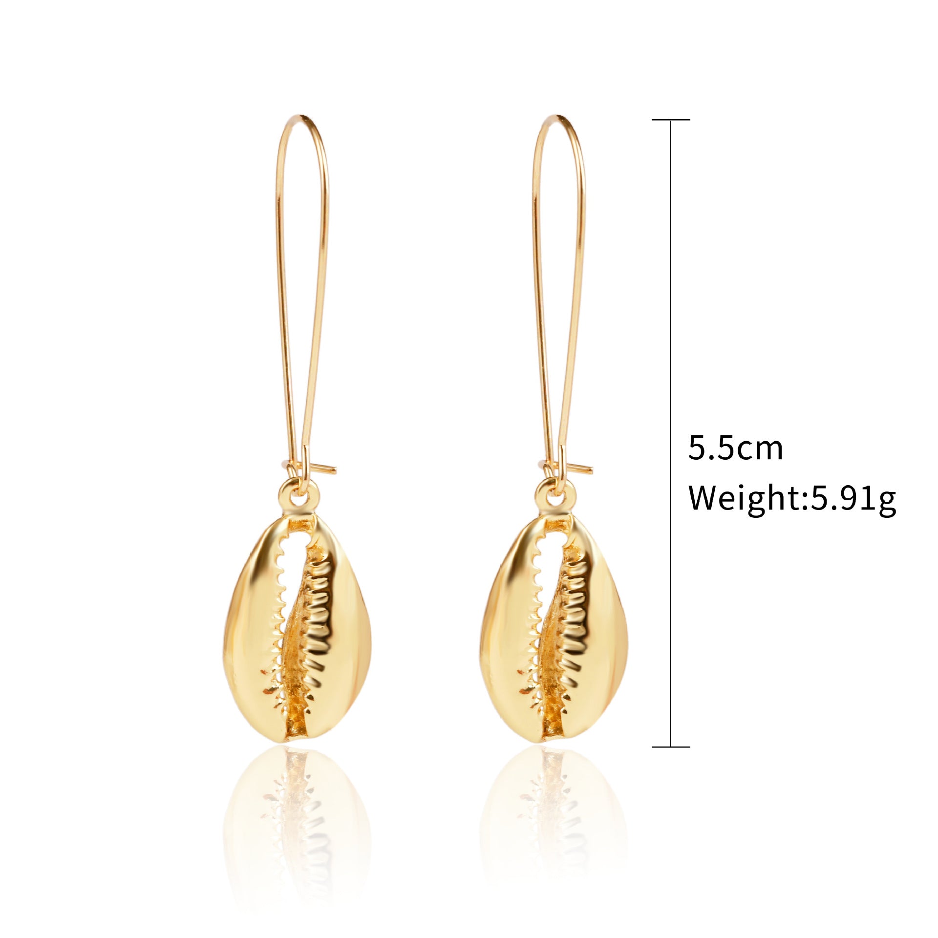 Wholesale European and American Cross-border Bohemian Ins Marine Jewelry Pearl Shell Earrings Alloy Natural Summer Shell Earrings